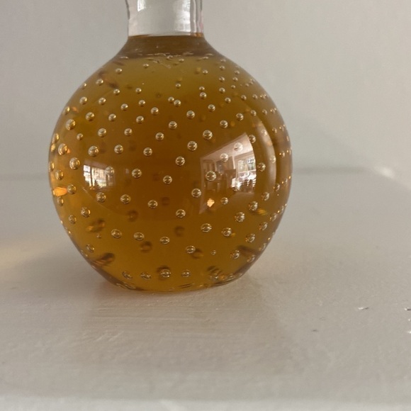 COPY - Vintage MCM Handcrafted Controlled Bubble 6” Glass Bud Vase Amber Base - Picture 2 of 6